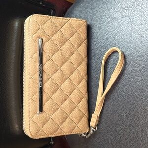 Steve madden large wristlet wallet silver hardware